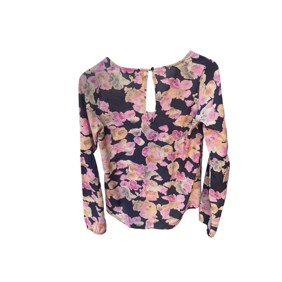 For Love & Lemons Pink and Black Floral Women's Blouse I Size:XS - Picture 5 of 6